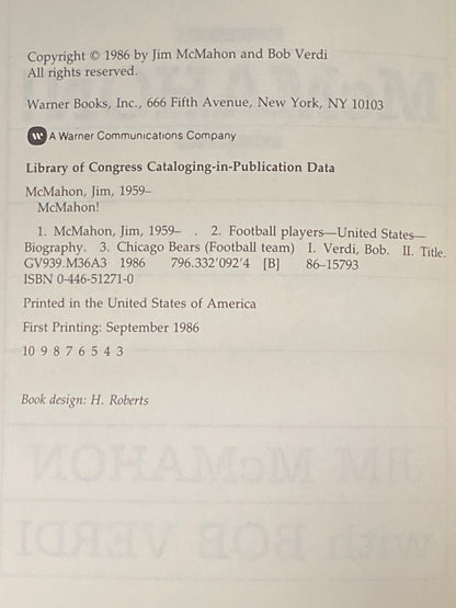 McMahon! - Jim McMahon and Rob Verdi - Signed - 1986