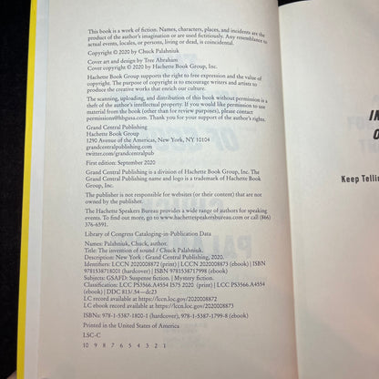 The Invention of Sound - Chuck Palahniuk - Signed - 2020