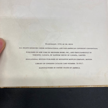 The Cat in the Hat Comes Back - Dr. Seuss - Early Printing - 1958