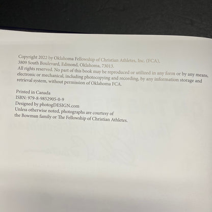 Godly Influence On and Off The Field: The Life of Chuck Bowman - Marshall Snipes and John O'Dell - Signed by Bowman - 2022