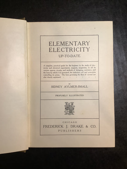 Elementary Electricity Up To Date - Sidney Aylmer - Small - 1909