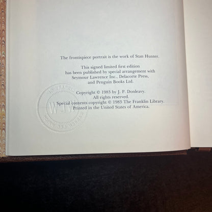 Leila - J.P. Donleavy - Signed Copy Easton Press - 1983