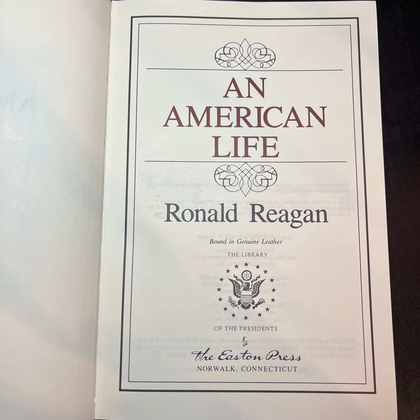 An American Life - Ronald Regan - Easton Press - 1992