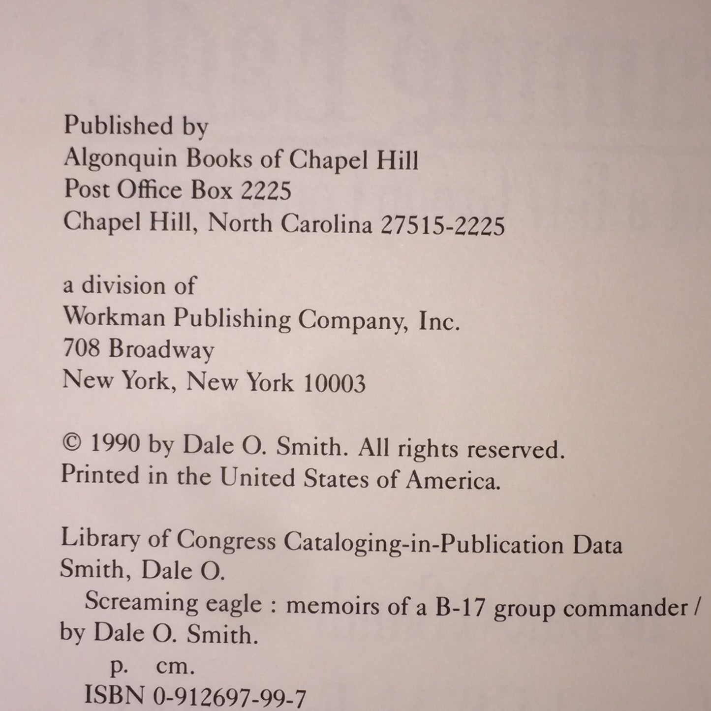Screaming Eagle - Dale O. Smith - 1st Edition - Signed - 1990