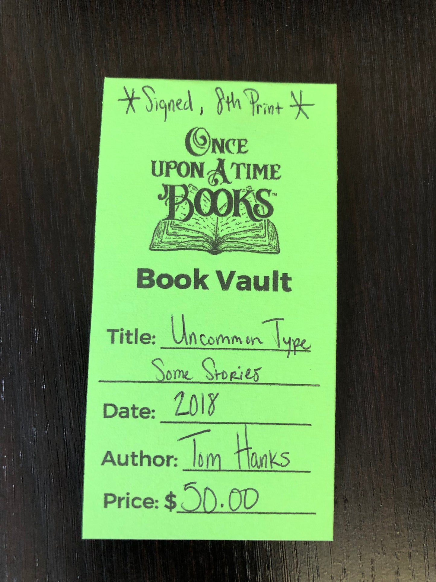 Uncommon Type: Some Stories - Tom Hanks - Signed - 8th Print - 2018