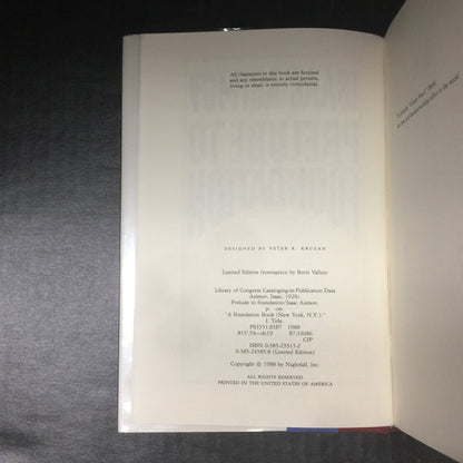 Prelude to Foundation - Isaac Asimov - Limited Edition - 1988