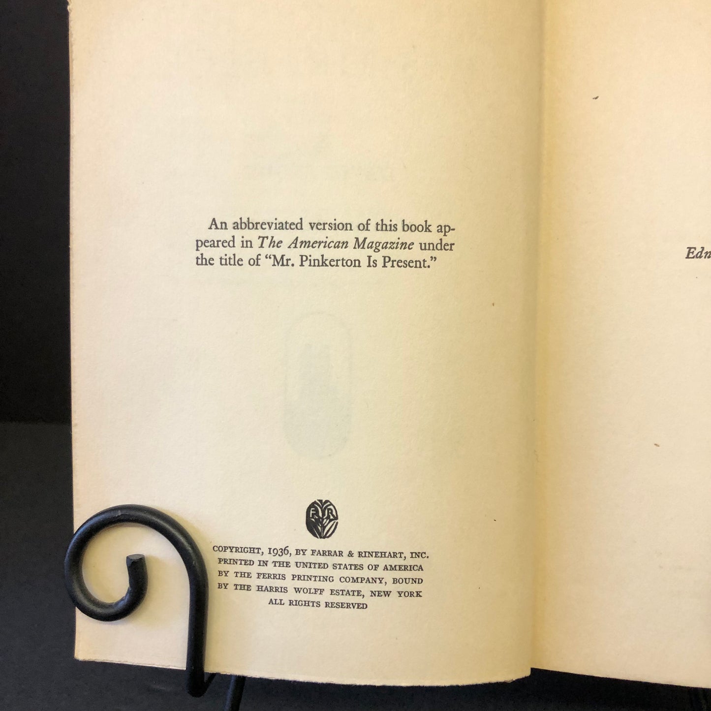 Mr. Pinkerton Has the Clue - David Frome - First Edition - Ex-Library - 1936