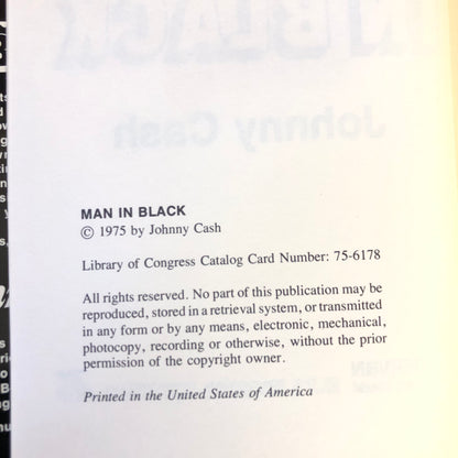 Man in Black - Johnny Cash - First Edition - 1975