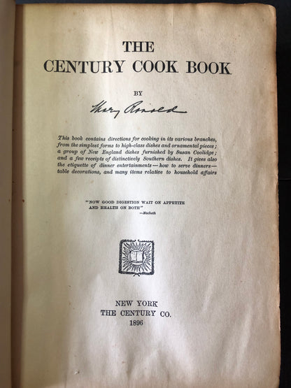 The Century Cook Book - Mary Ronald - 1896