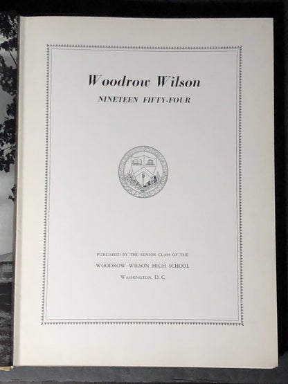 Woodrow Wilson Year Book - Woodrow Wilson High School - 1954