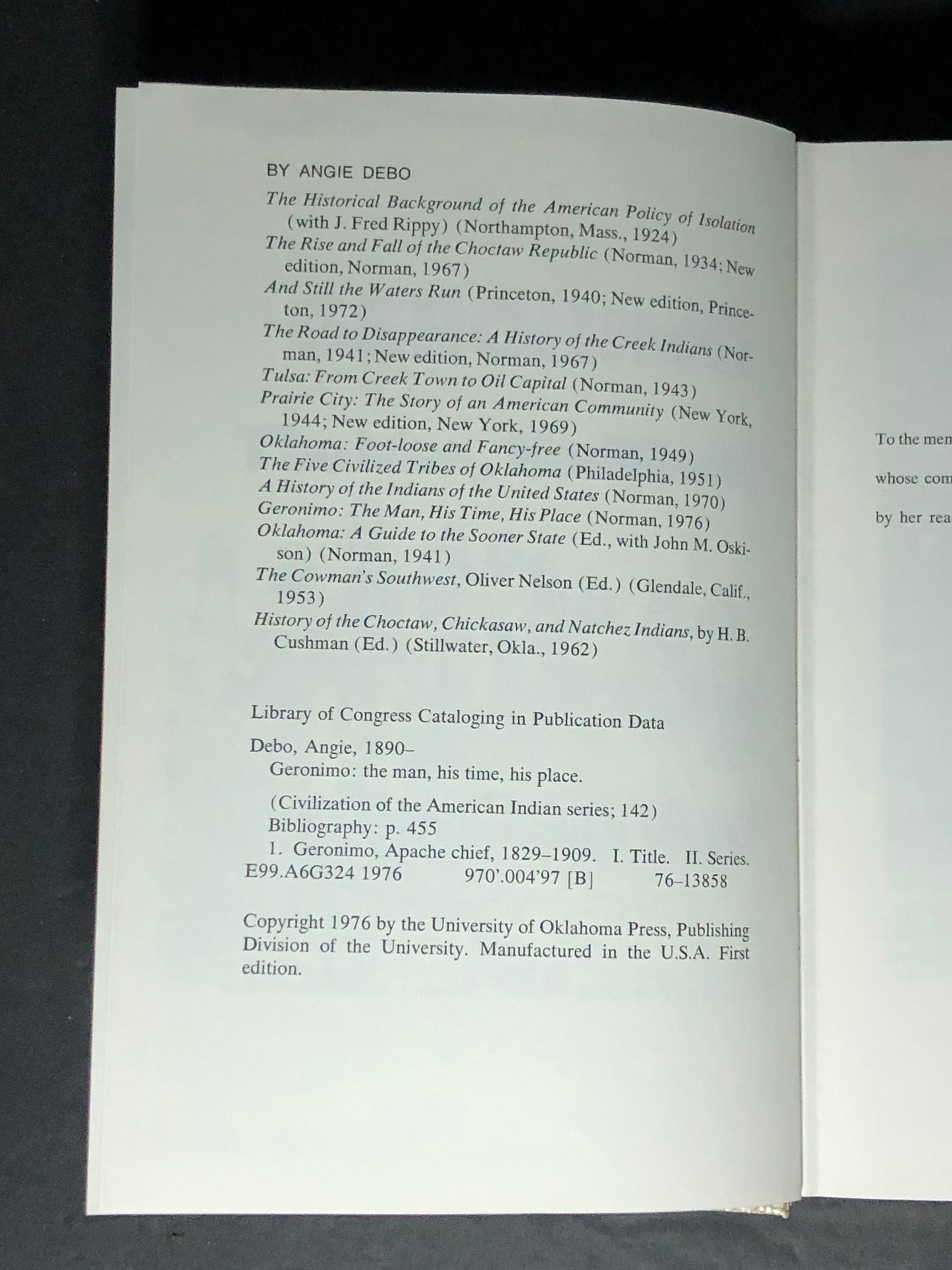 Geronimo - Angie Debo - Signed - Authors Personal Copy - 1976