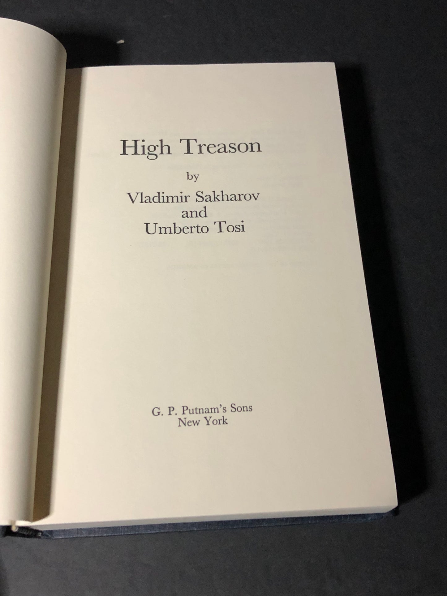 High Treason - Vladimir Sakharov - Signed - 1980