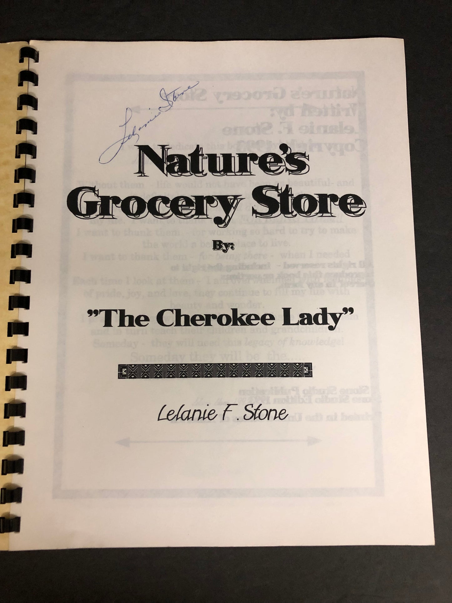Nature's Grocery Store - Lelanie F. Stone "The Cherokee Lady" - Signed - 1993