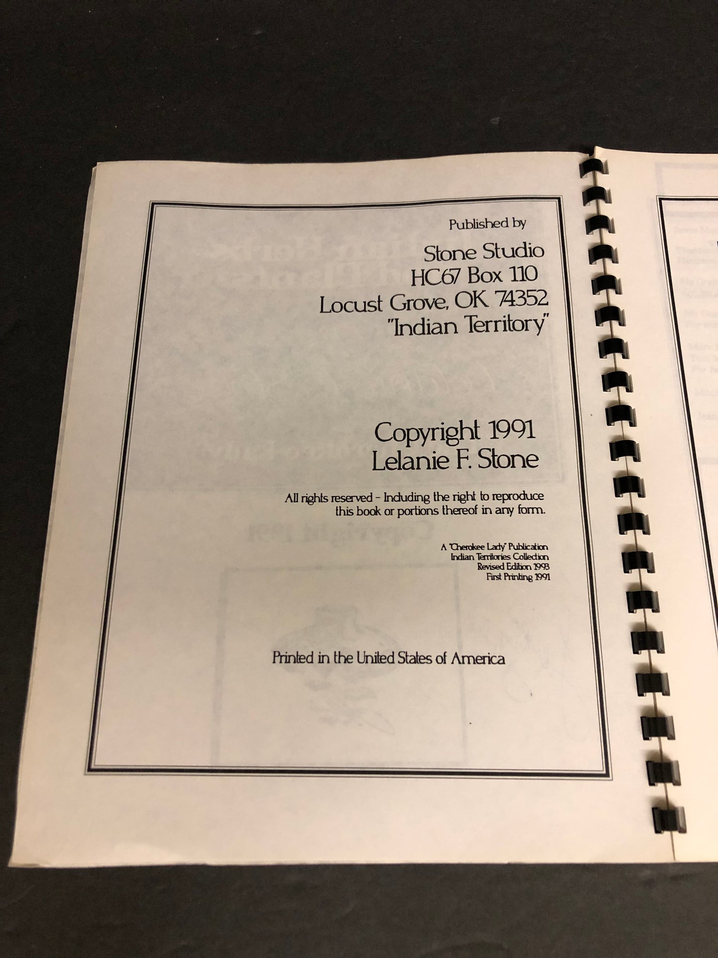 Indian Herbs and Plants - Lelanie F. Stone "The Cherokee Lady" - Signed - 1993
