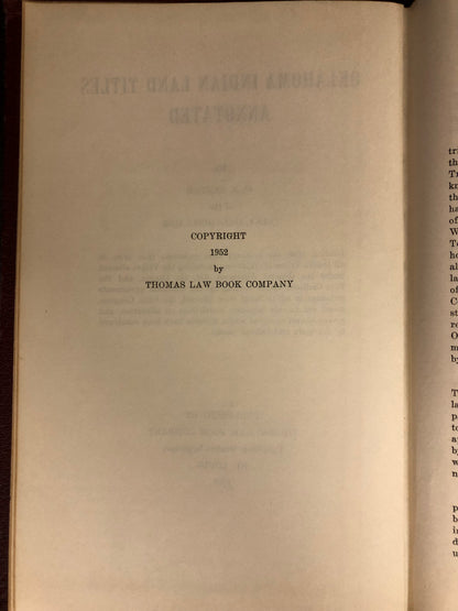 Oklahoma Indian Land Titles Annotated - W.F. Semple - 1952