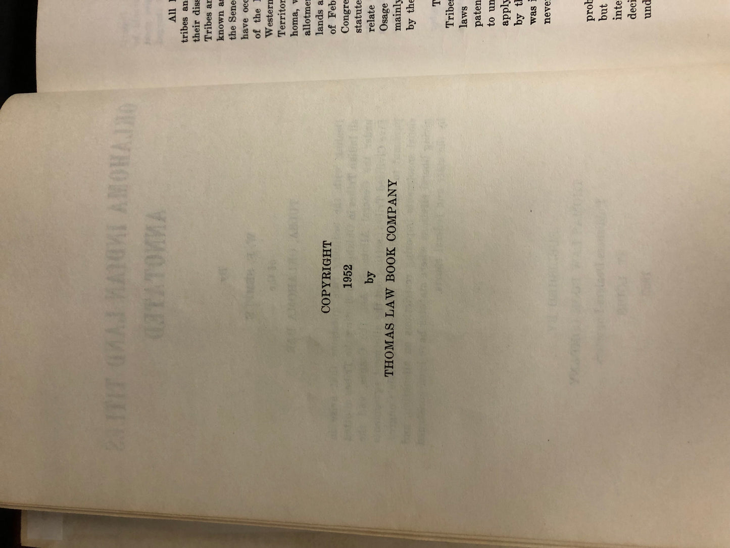 Oklahoma Indian Land Titles Annotated - W.F. Semple - 1952