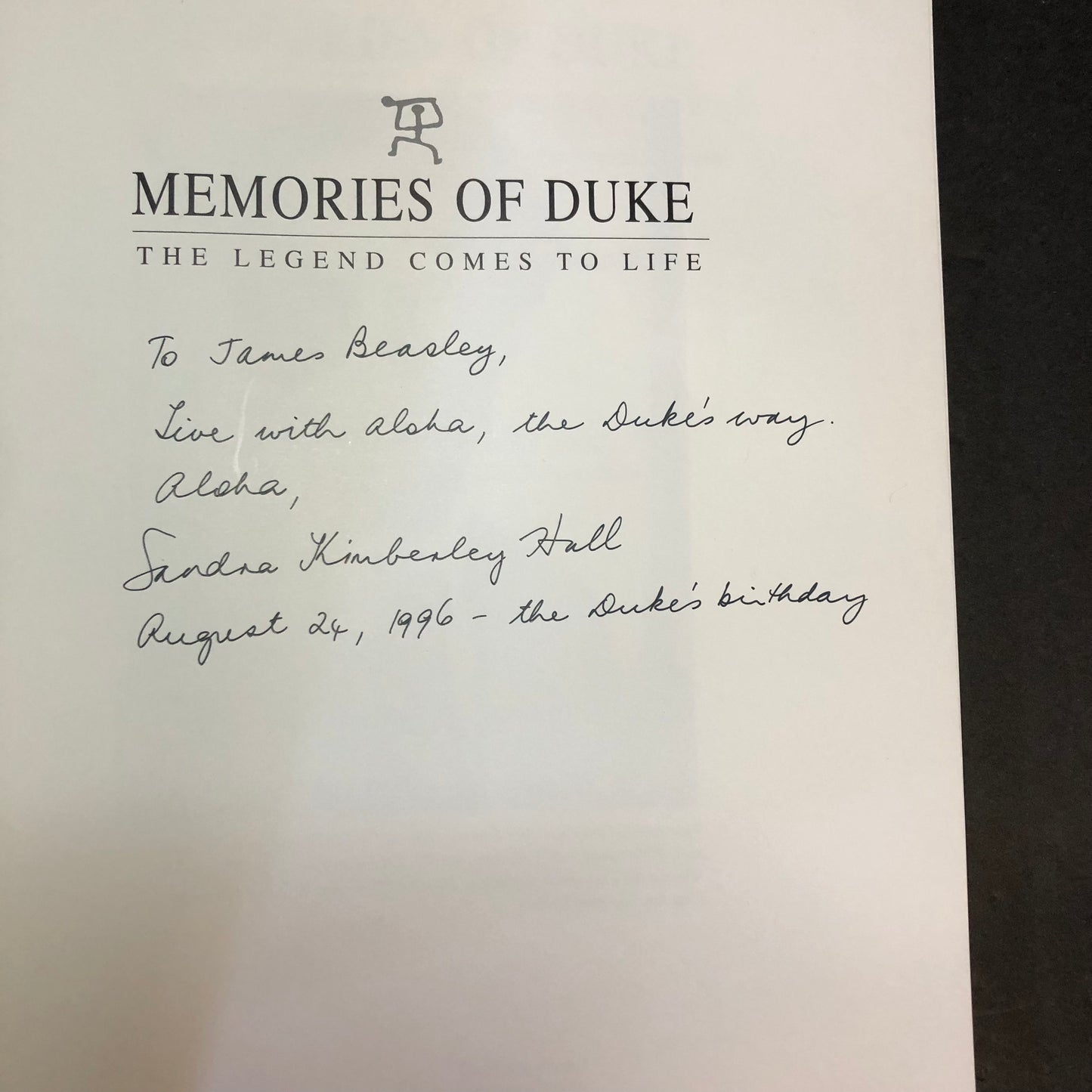 Memories of Duke - Sandra Kimberly Hall & Greg Ambrose - Inscribed - 1995