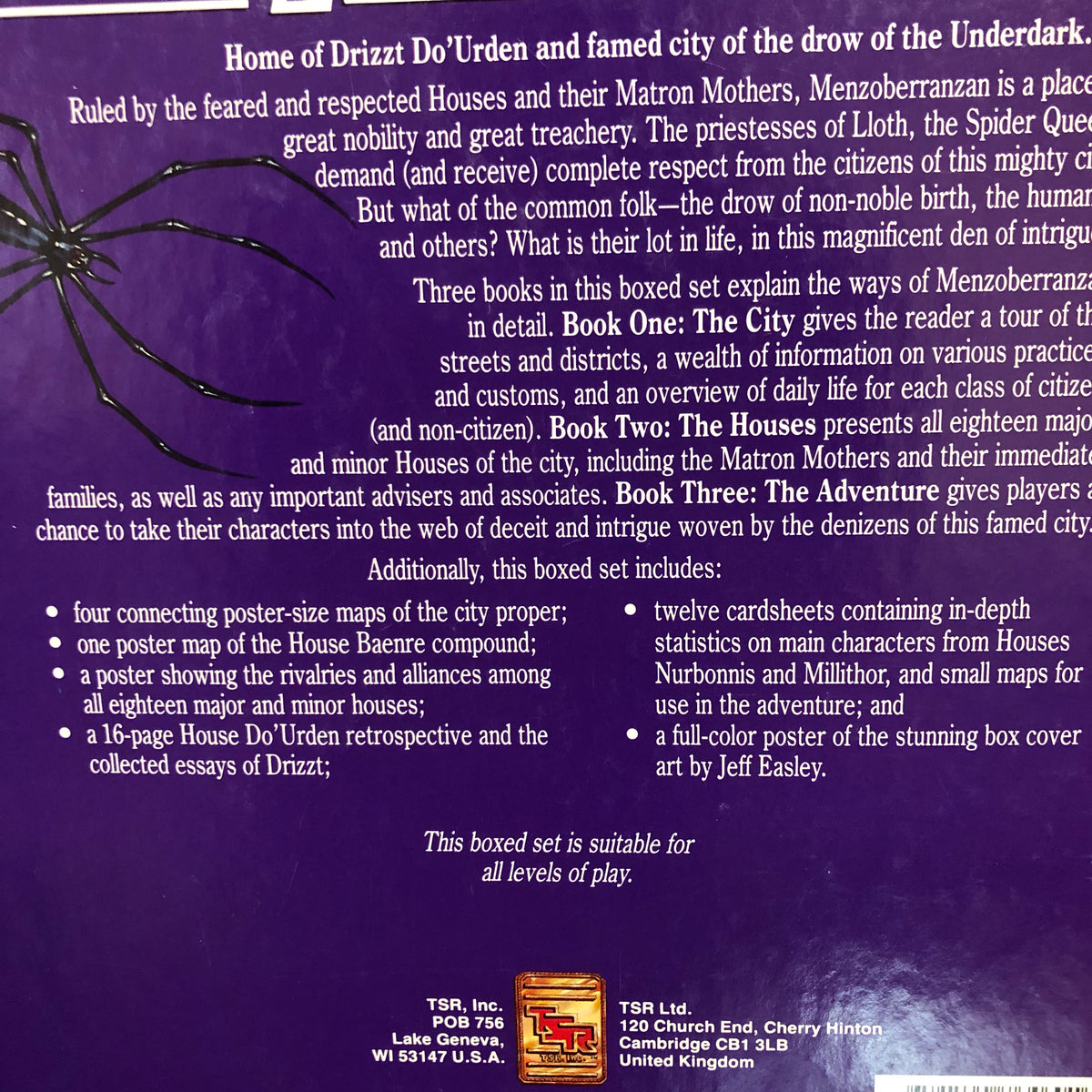 Menzoberranzan Boxed Set - Forgotten Realms - Advanced D&D 2nd Edition - 1992