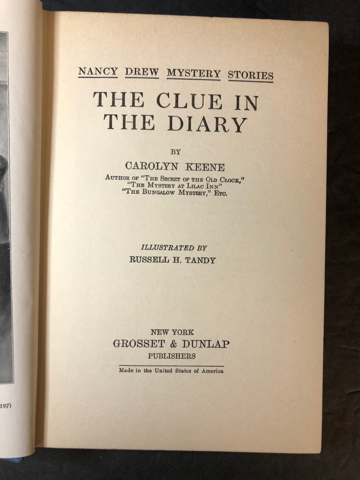 The Clue in the Diary - Carolyn Keene - Early Print - 1932