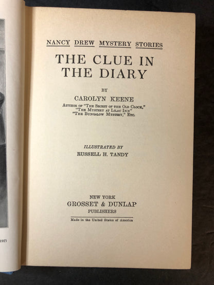 The Clue in the Diary - Carolyn Keene - Early Print - 1932