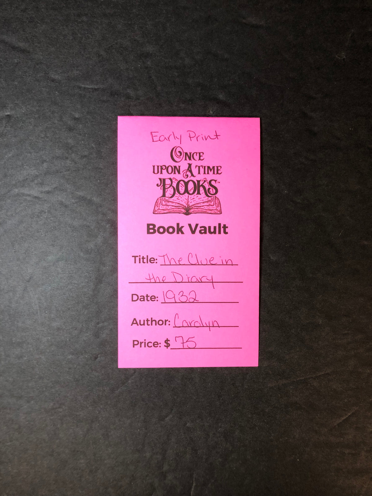 The Clue in the Diary - Carolyn Keene - Early Print - 1932