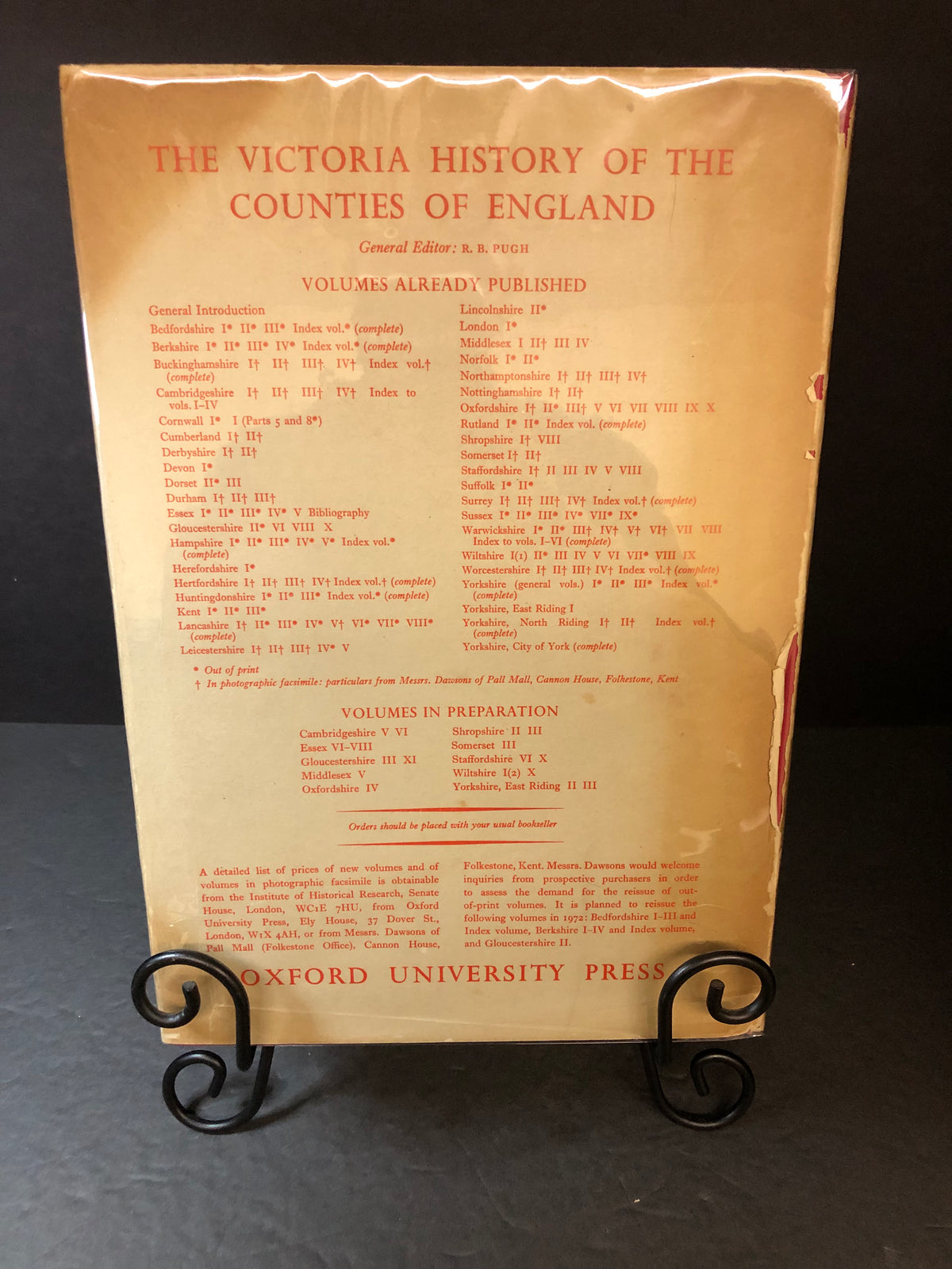 The Victoria History of the County of Oxford - Oxford University Press - Volume X Only - 1972