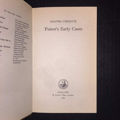 Poirot's Early Cases - Agatha Christie - True 1st Edition - 1974
