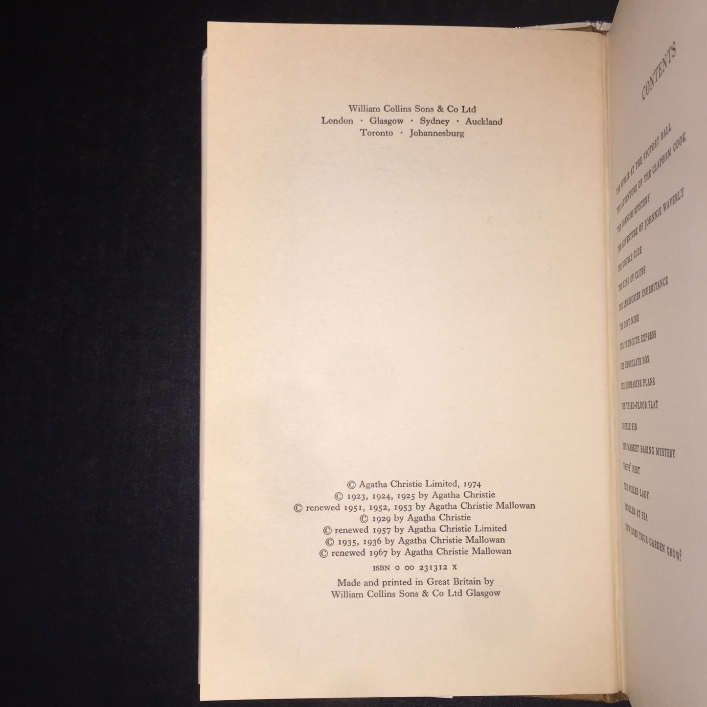 Poirot's Early Cases - Agatha Christie - True 1st Edition - 1974