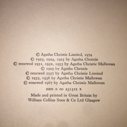 Poirot's Early Cases - Agatha Christie - True 1st Edition - 1974