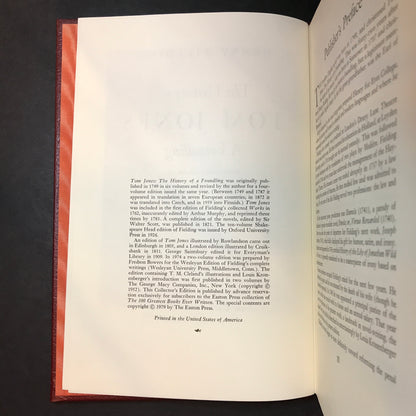 Tom Jones - Henry Fielding - Easton Press - 1979