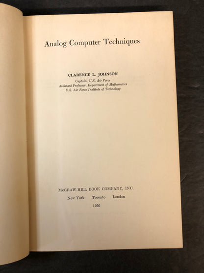 Analog Computer Techniques - Clarence L. Johnson - 1956