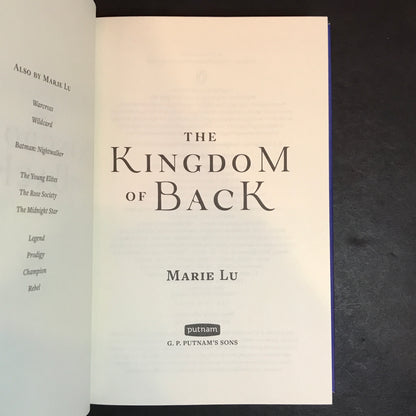 The Kingdom of Back - Marie Lu - Signed - 2020