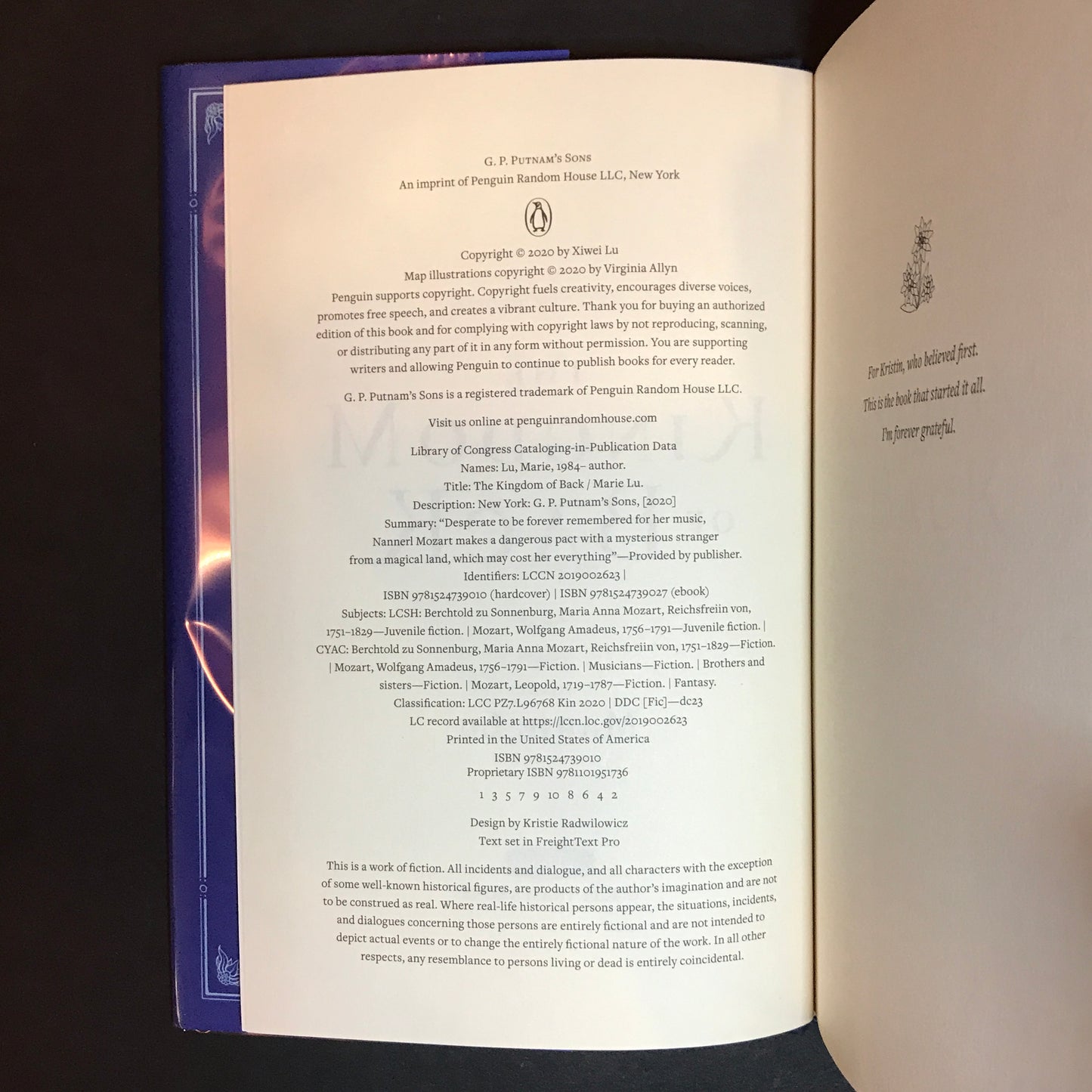 The Kingdom of Back - Marie Lu - Signed - 2020