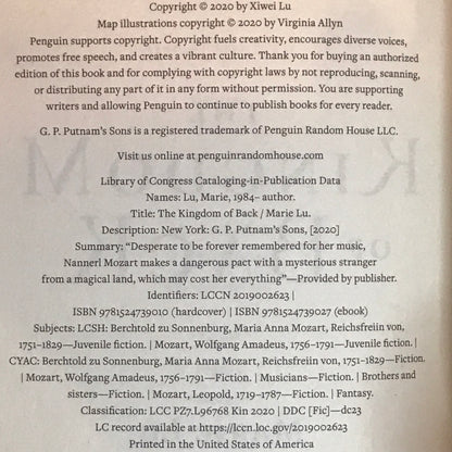 The Kingdom of Back - Marie Lu - Signed - 2020