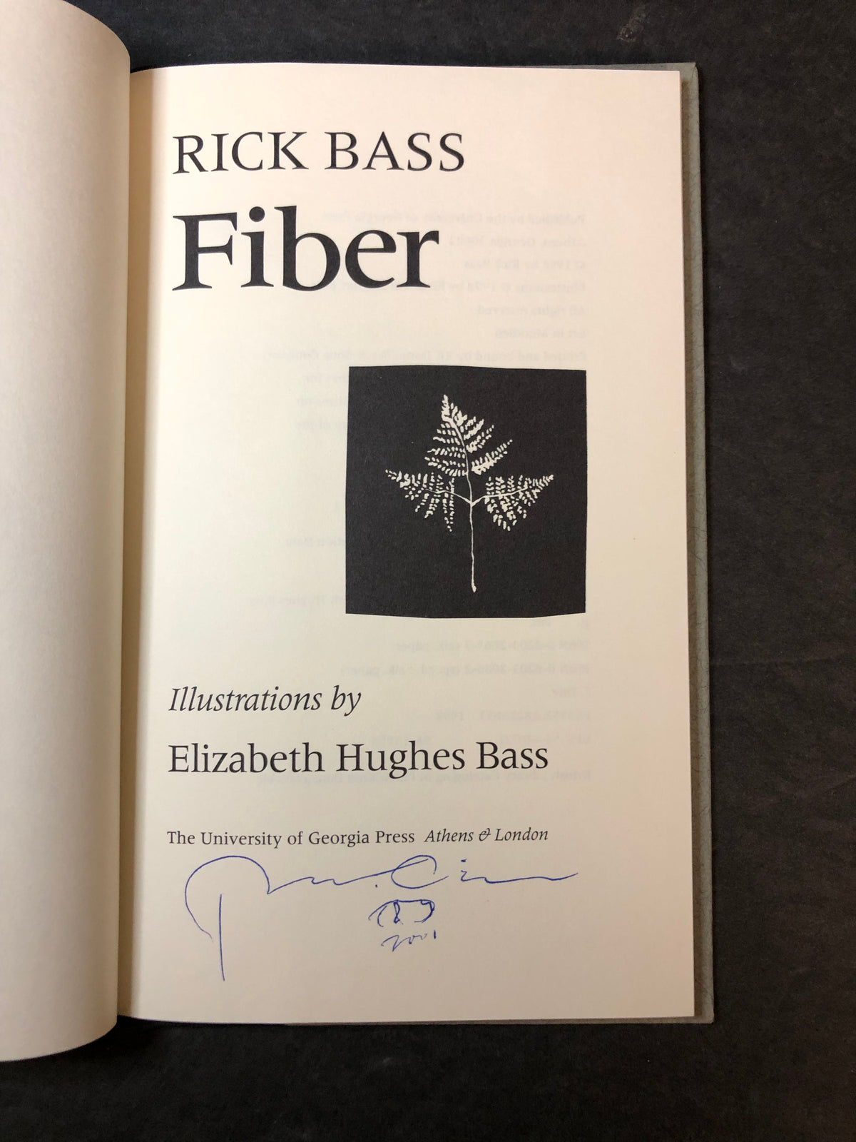 Fiber - Rick Bass - Signed - First Edition - 1998