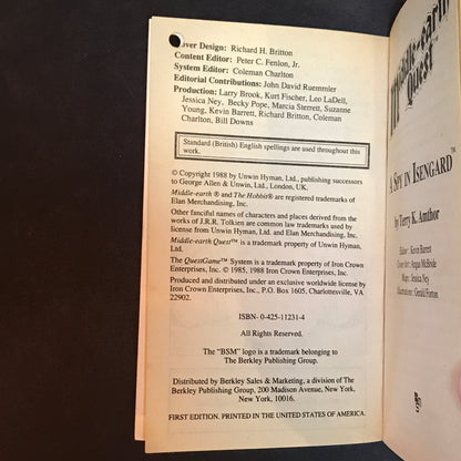 Middle-earth Quest: A Spy in Isengard - Terry K. Amthor - 1988