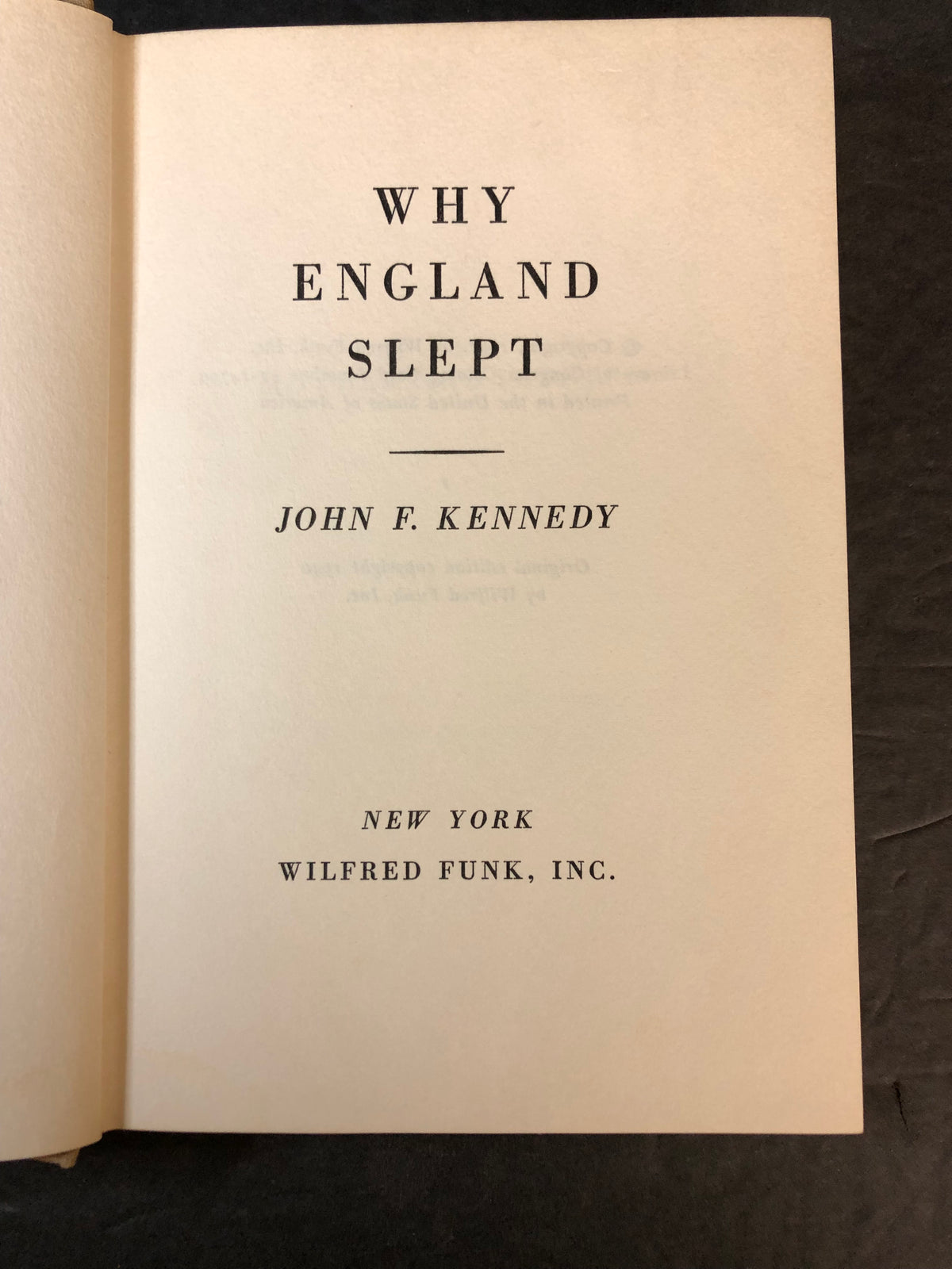 Why England Slept - John F. Kennedy - Second Edition - 1961
