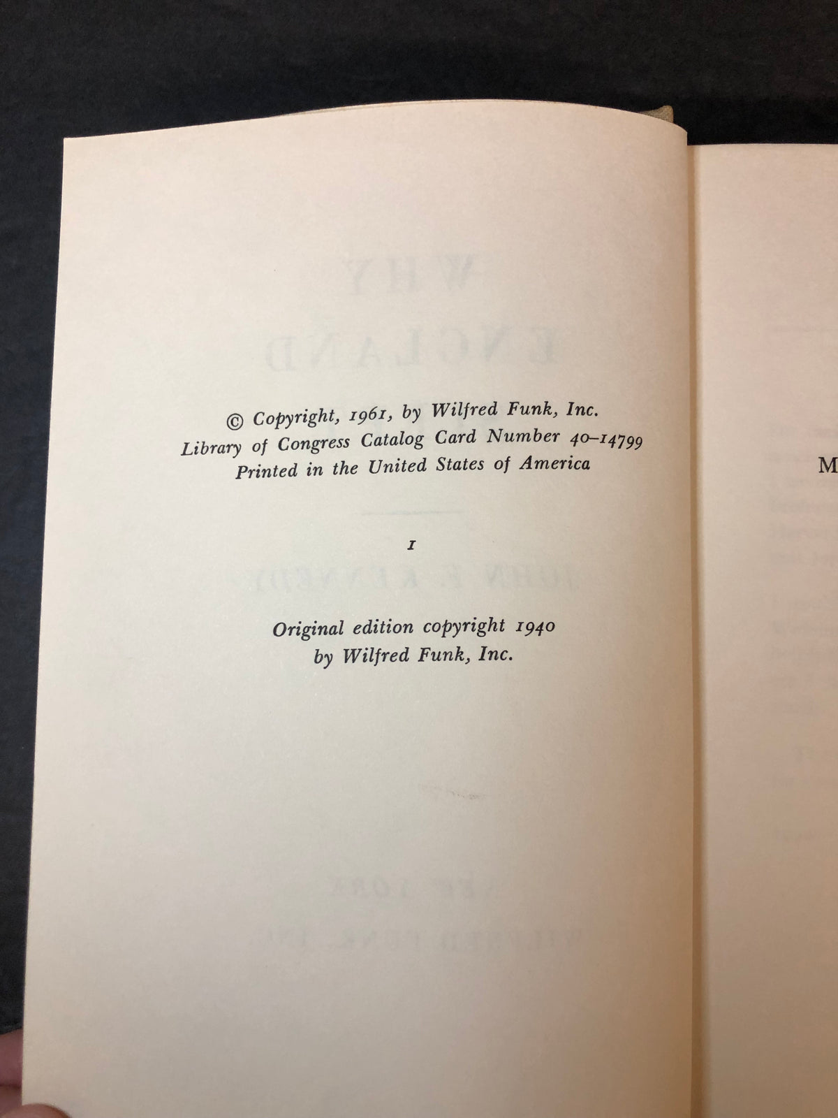 Why England Slept - John F. Kennedy - Second Edition - 1961