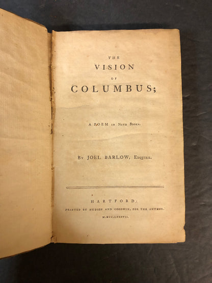 The Vision of Columbus - Joel Barlow - Scarce - 1787