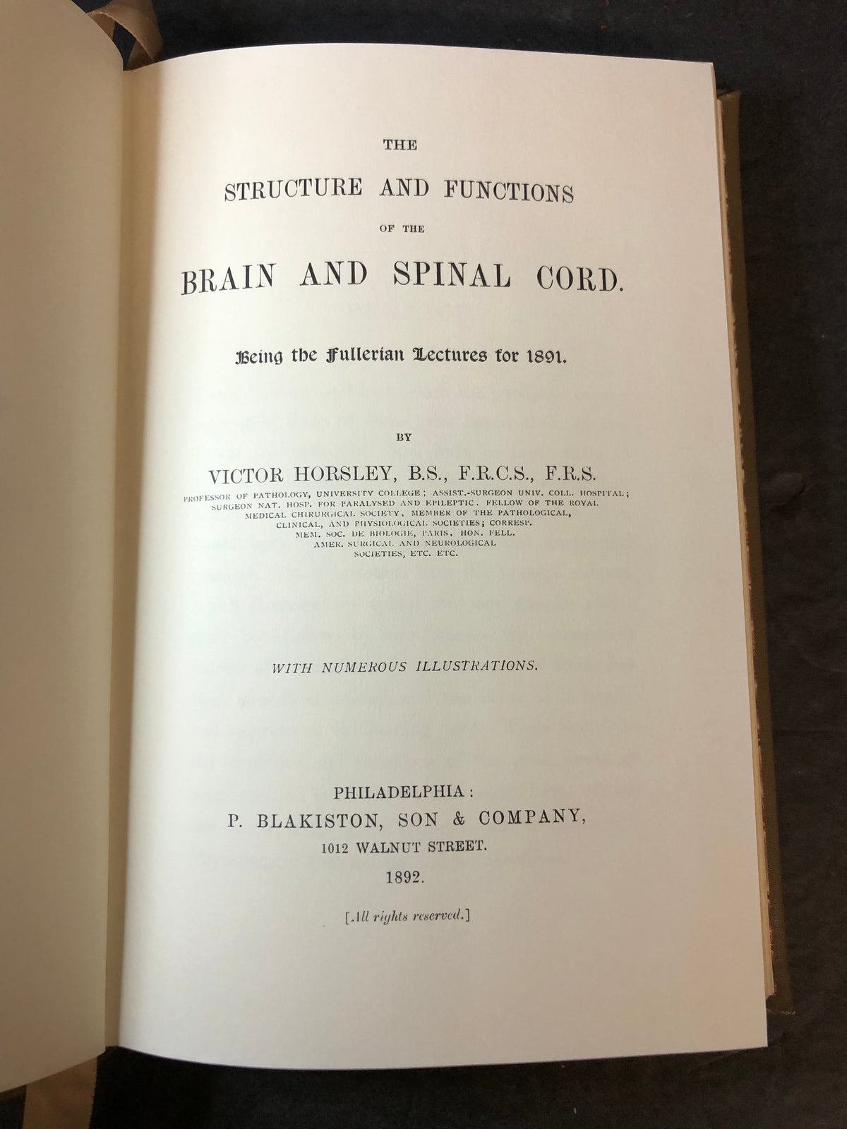 The Structure and Function of the Brain and Spinal Cord - Victor Horsley - 1985