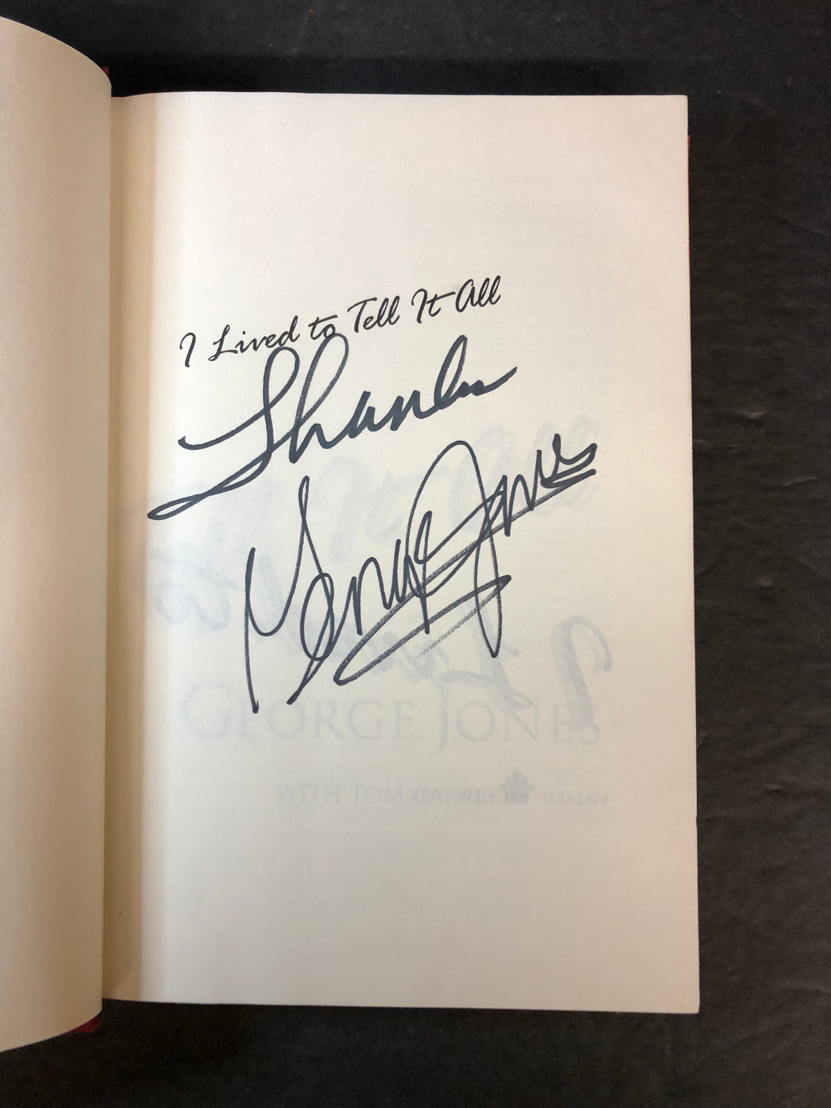 I Lived to Tell it All - George Jones with Tom Carter - Signed - 1996