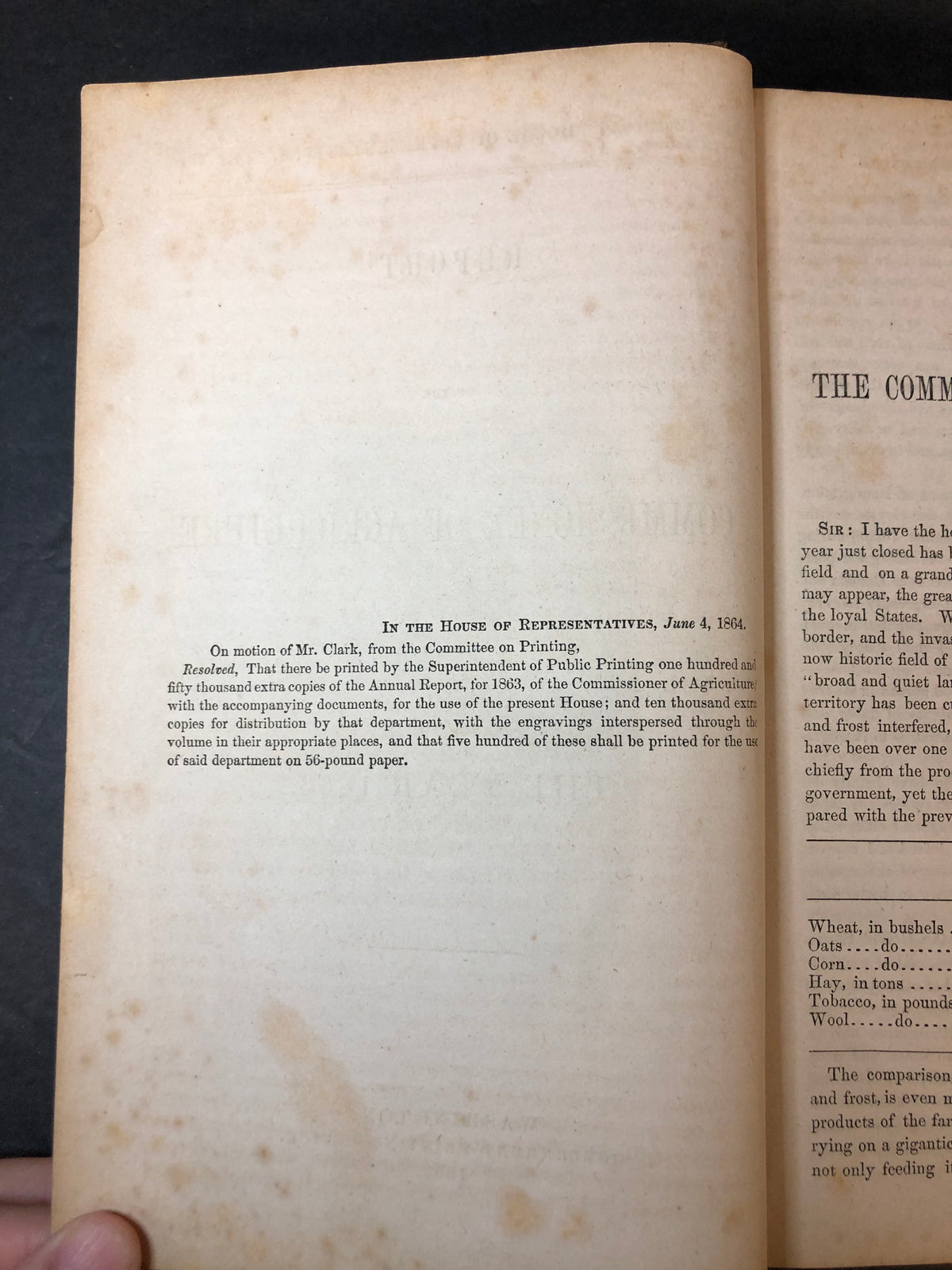 Report of the Commissioner of Agriculture - Department of Agriculture - 1863