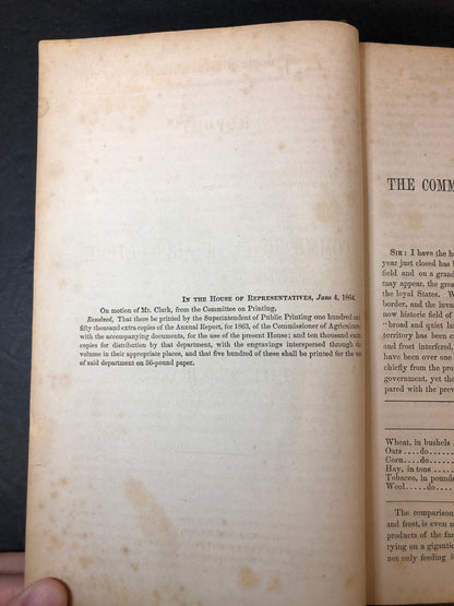 Report of the Commissioner of Agriculture - Department of Agriculture - 1863
