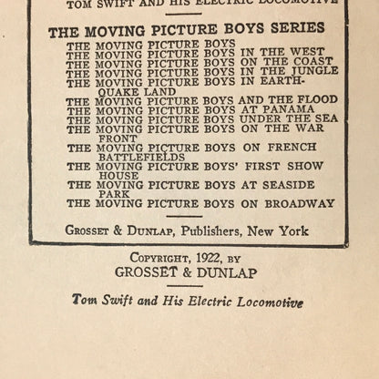 Tom Swift And His Electric Locomotive - Victor Appleton - 1st Edition - 1922