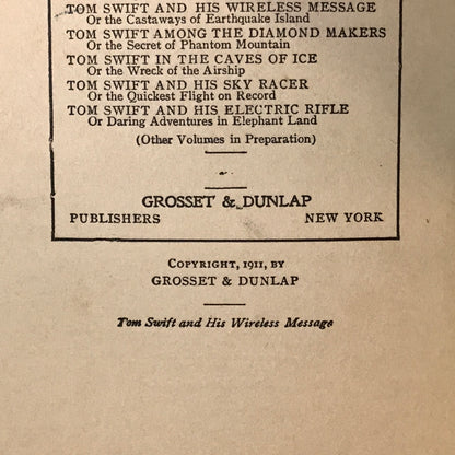 Tom Swift And His Wireless Message - Victor Appleton - 1911