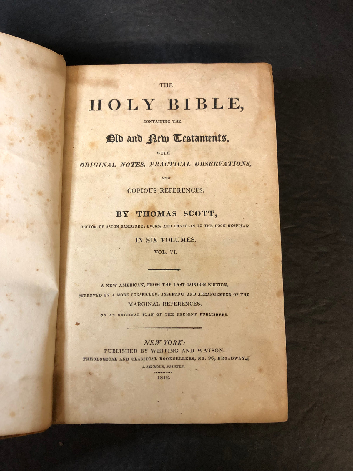 The Holy Bible - Thomas Scott - Volume VI Only - 1812