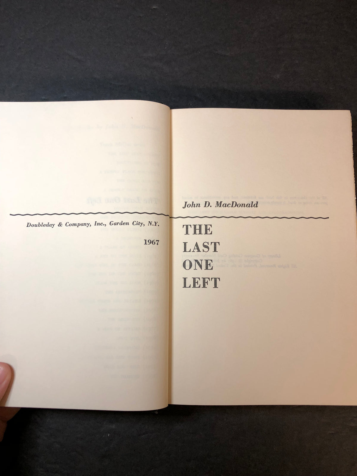 The Last One Left - John D. MacDonald - First Edition - 1967