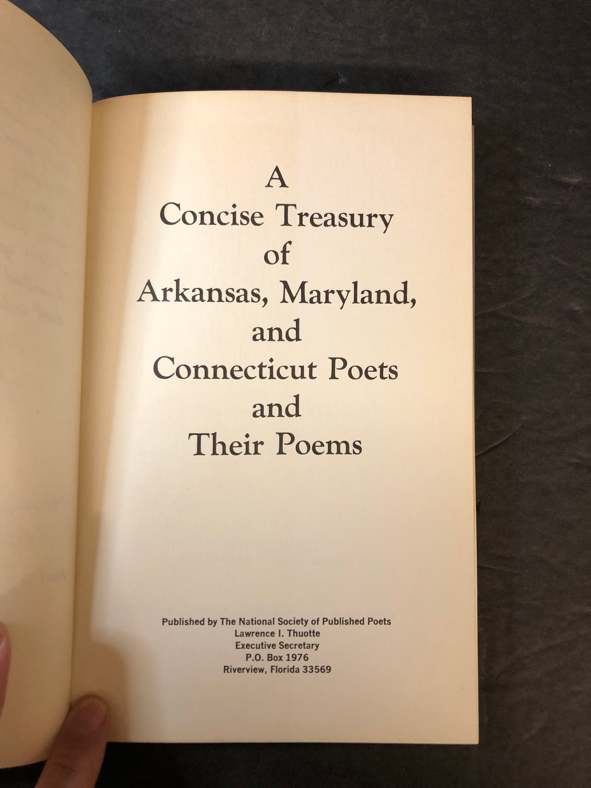 A Collection of Poems - The Arkansas, Maryland, Connecticut Society of Poets - Limited - 1976