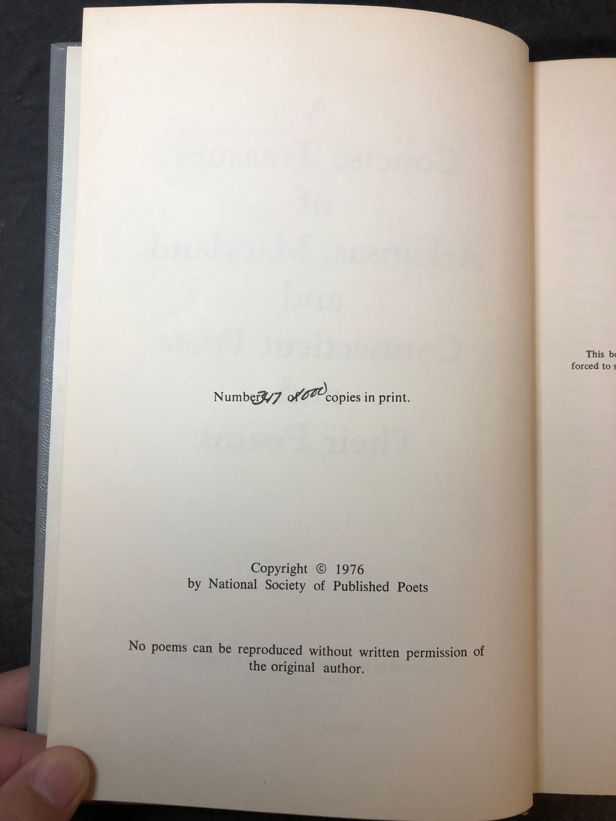 A Collection of Poems - The Arkansas, Maryland, Connecticut Society of Poets - Limited - 1976