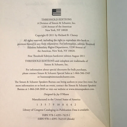 In My Time - Dick Cheney - Signed - 2011